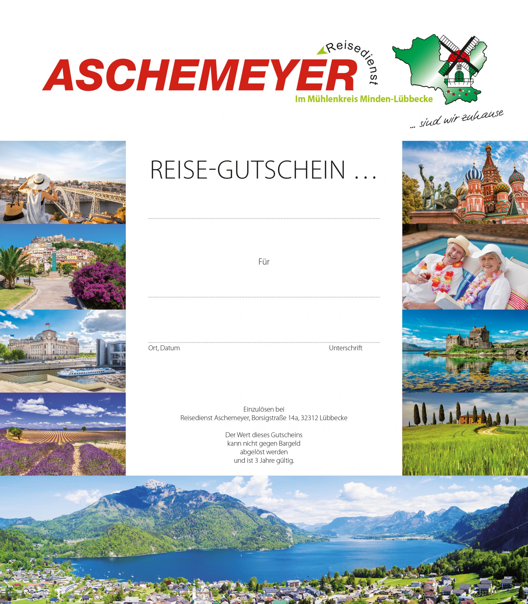 Gutscheine Reisedienst Aschemeyer